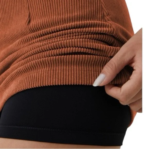 HALARA High Waisted A Line Mini Corduroy Casual Skirt in Baked Clay Size XL - Picture 5 of 10